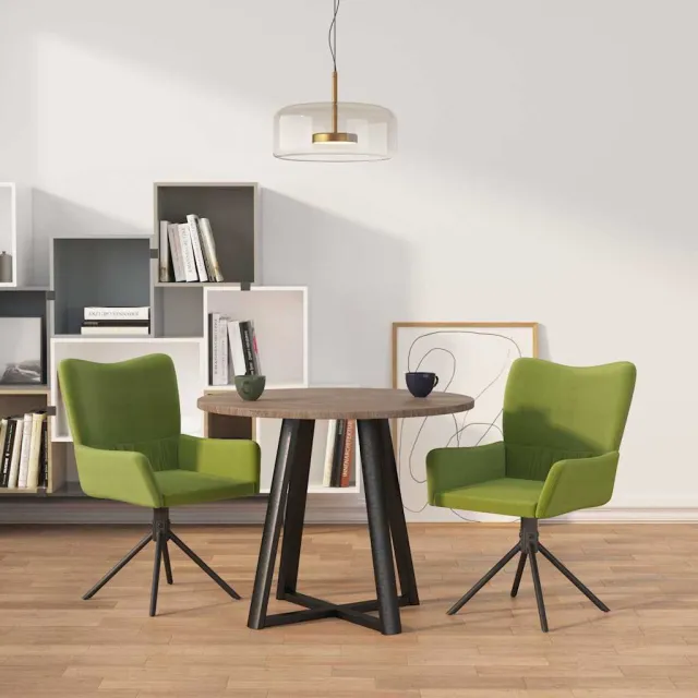 vidaXL Eetkamerstoelen draaibaar 2 st fluweel lichtgroen