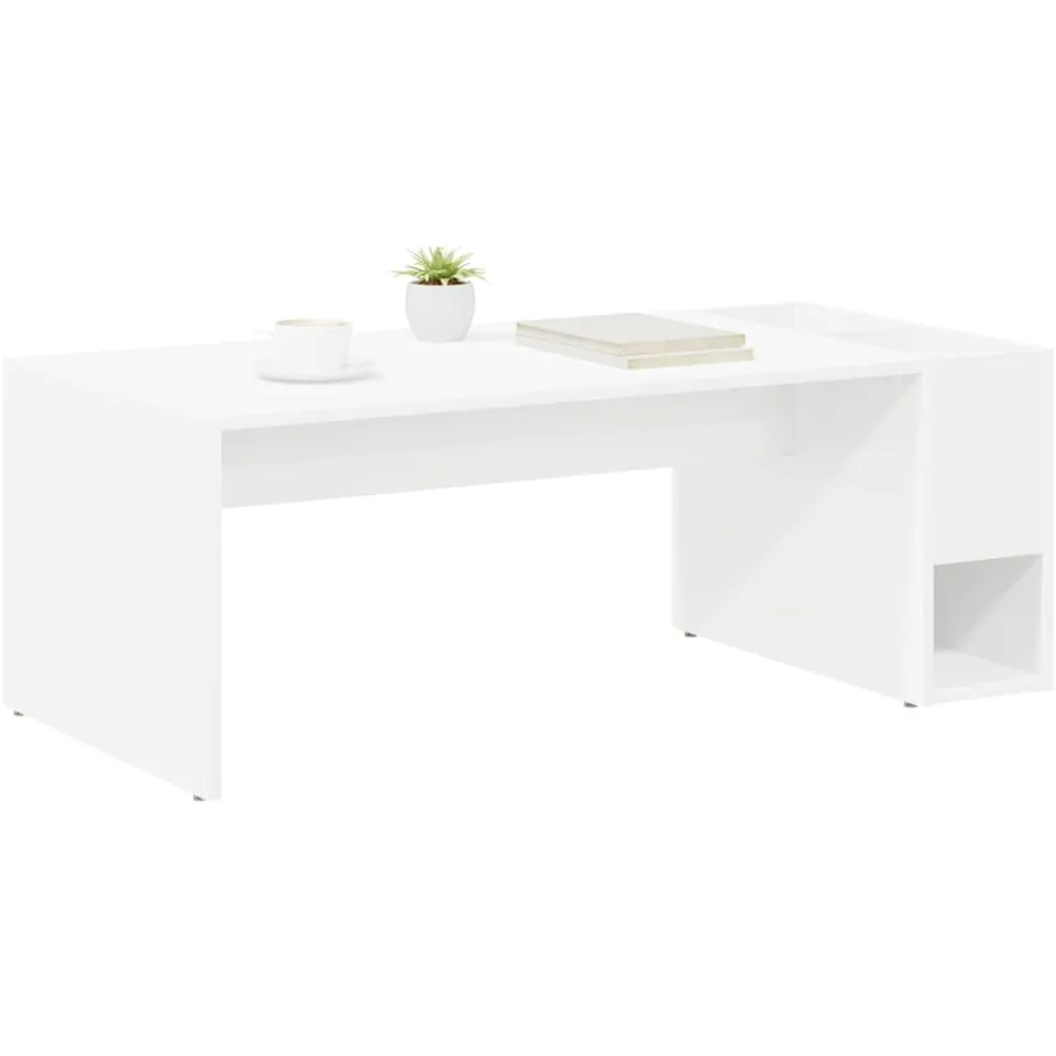 vidaXL Salontafel Wit 101,5 x 50 x 37 cm Bewerkt hout