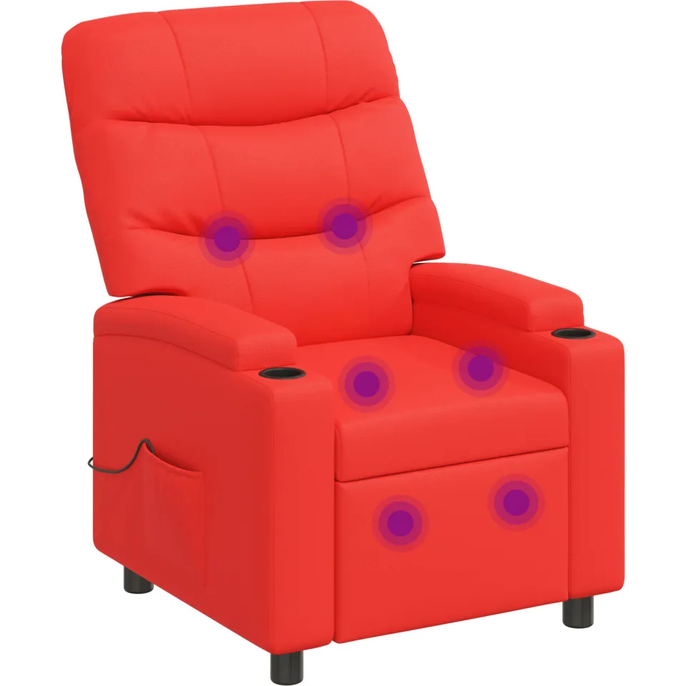 vidaXL Massage-relaxstoel Rood 75 x 93 x 102 cm Stof