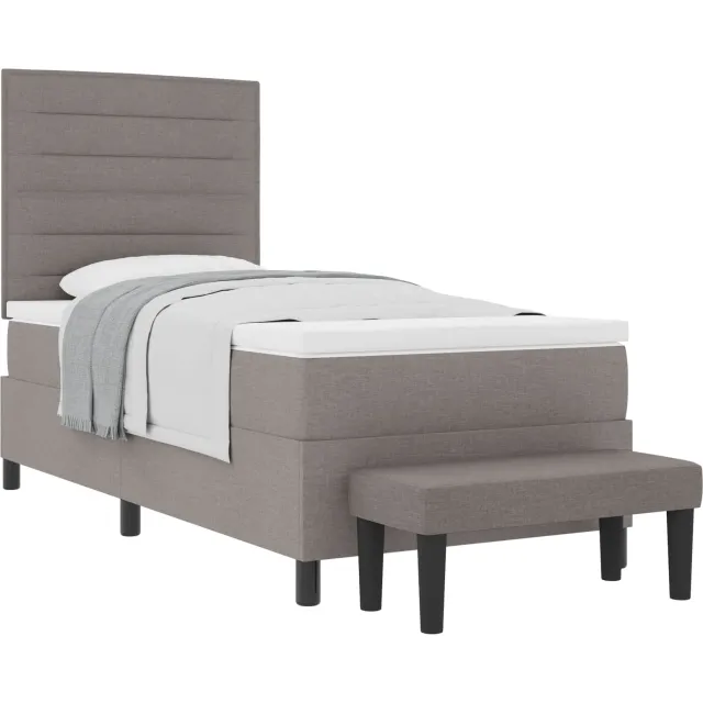 vidaXL Boxspringbed met hoofdeinde Taupe 80 x 200 cm Stof