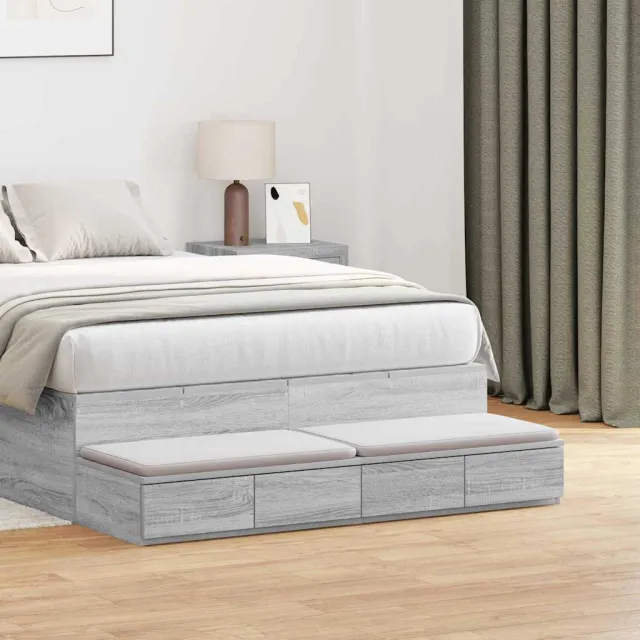 vidaXL Bedlades Grijs Sonoma 120 x 36,5 x 16,5 cm Bewerkt hout, foto 2