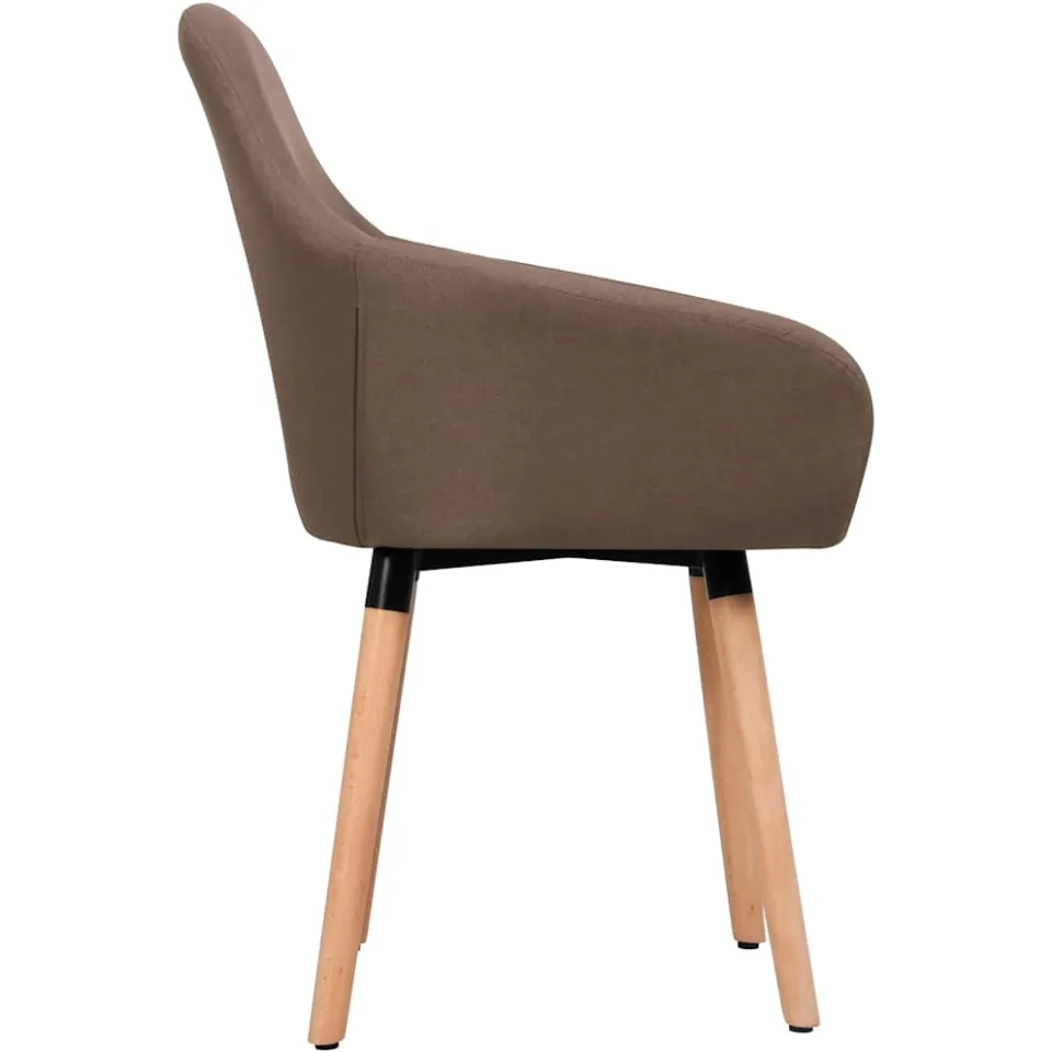 vidaXL Eetkamerstoelen 2 st stof bruin, foto 4