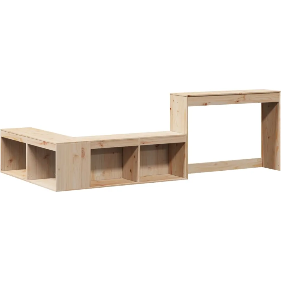 vidaXL Nachtkastje met bureau 232x122x75 cm massief grenenhout Bruin