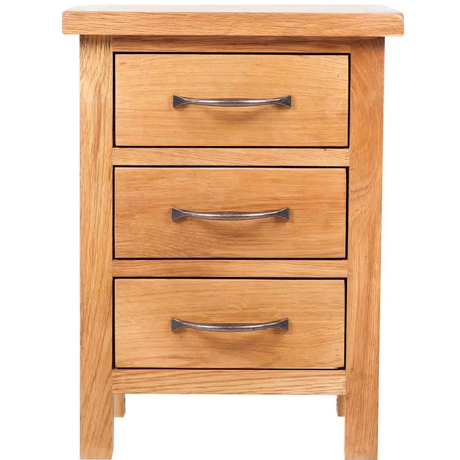 vidaXL Nachtkastje met 3 lades 40x30x54 cm massief eikenhout, foto 2