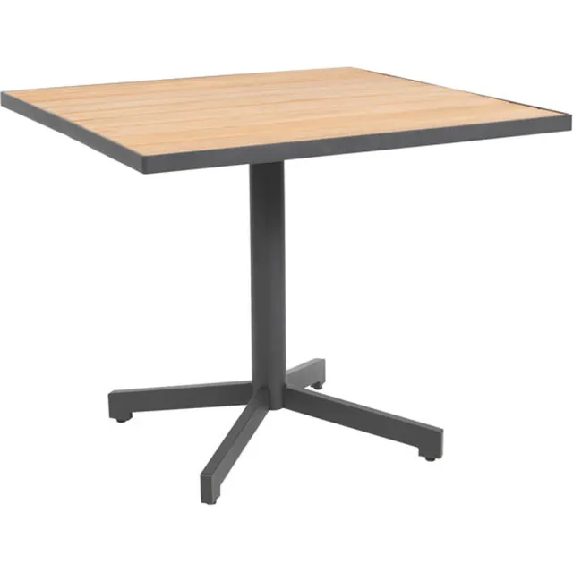 4 Seasons Outdoor Taste Fiesta tuintafel - 90x90 cm vierkant (OP=OP) Antraciet/Hout kleur
