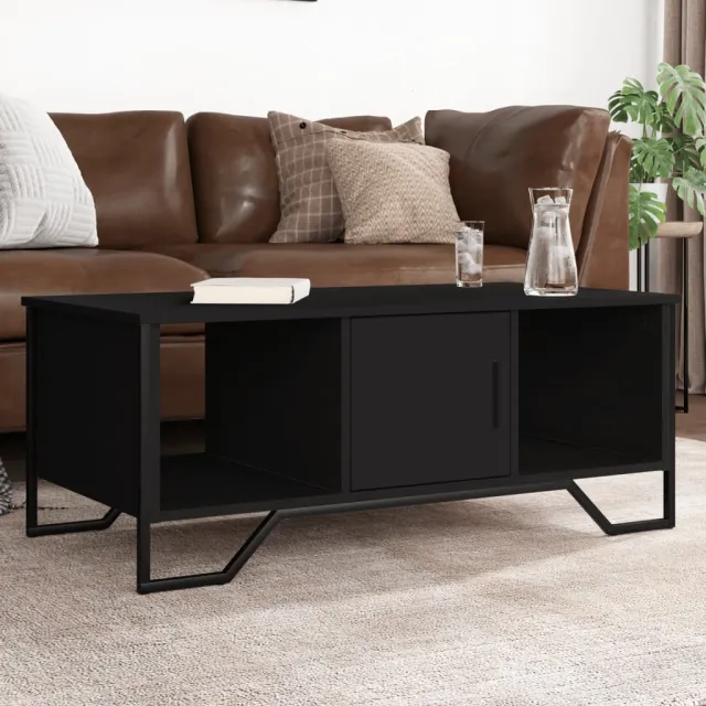 vidaXL Salontafel 100x51x40 cm bewerkt hout zwart, foto 2