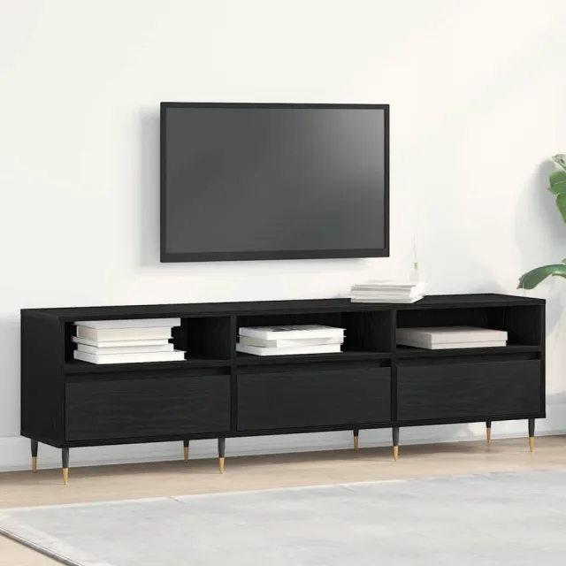vidaXL TV-kast 150 x 30 x 44,5 cm Zwart Eiken Bewerkt hout