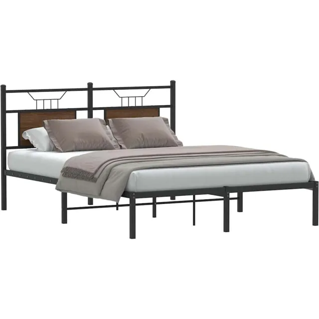 vidaXL Bedframe zonder matras bewerkt hout bruin eikenkleur 150x200 cm