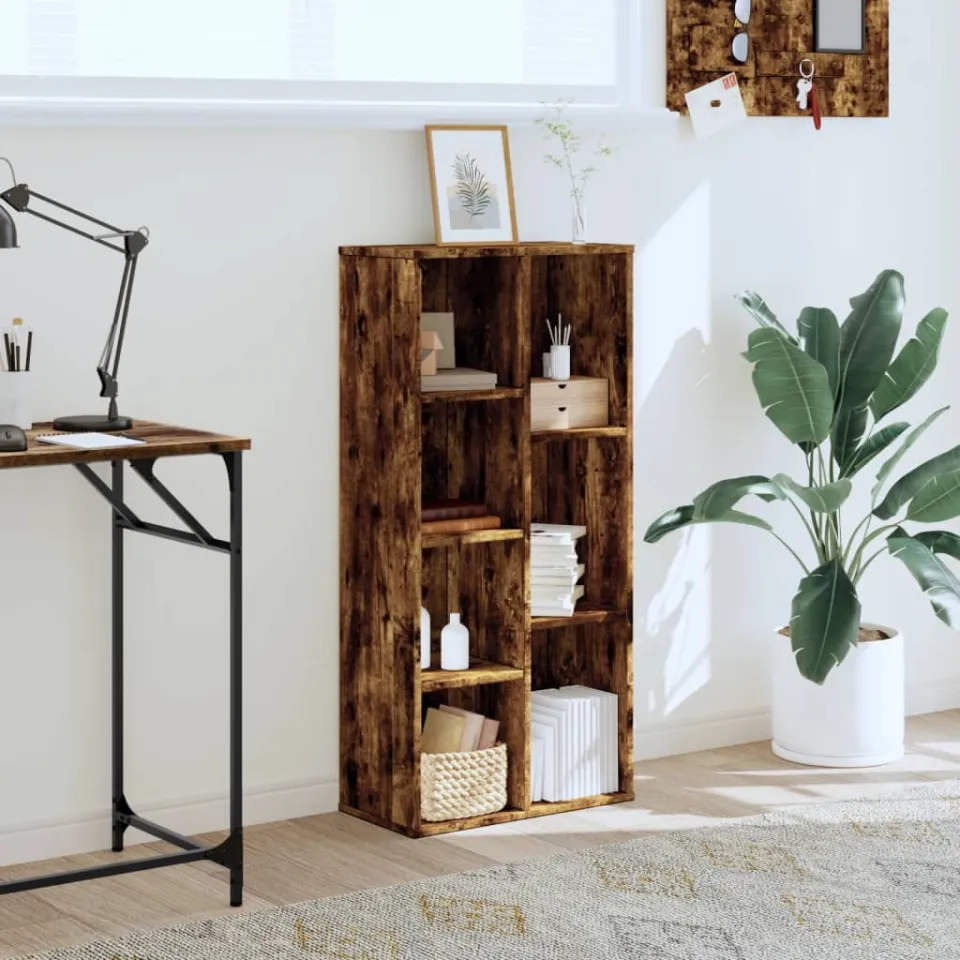 vidaXL Boekenkast 50x25x105 cm bewerkt hout gerookt eikenkleurig, foto 2