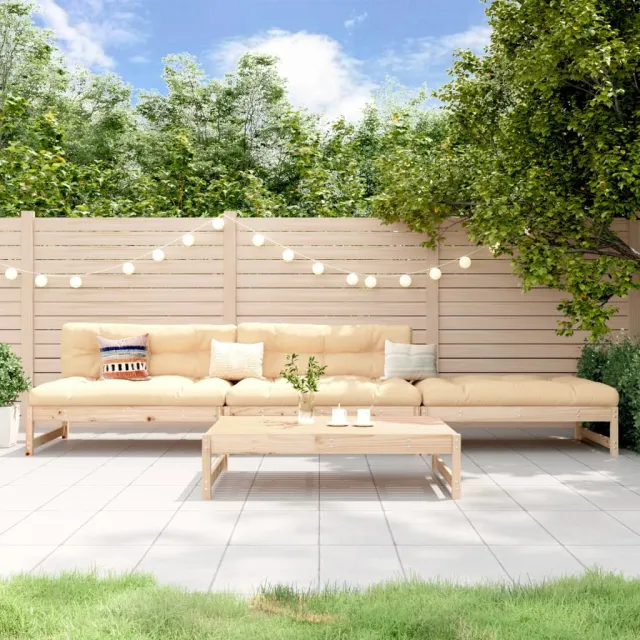 vidaXL 4-delige Loungeset massief grenenhout Bruin