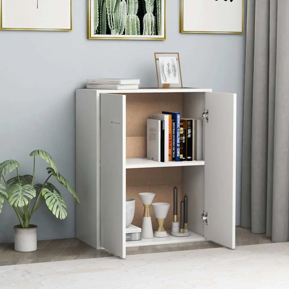 vidaXL Dressoir 60x30x75 cm bewerkt hout wit, foto 3