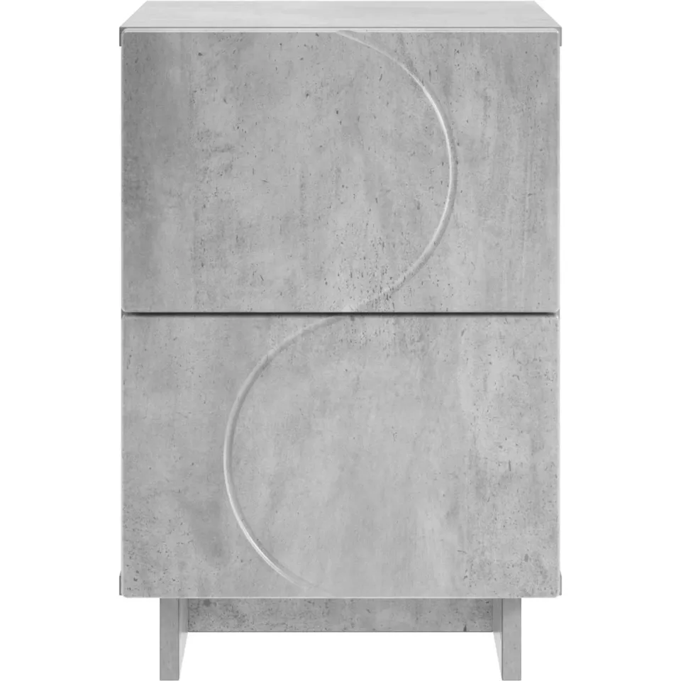 vidaXL Nachtkastje 2 st Betongrijs 33,5 x 34,5 x 50 cm Bewerkt hout grijs, foto 4