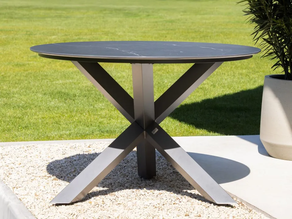 Bellagio tuinmeubelen Bellagio Lugo/Lodola ø 150cm dining tuinset 6-delig stapelbaar zwart, foto 4