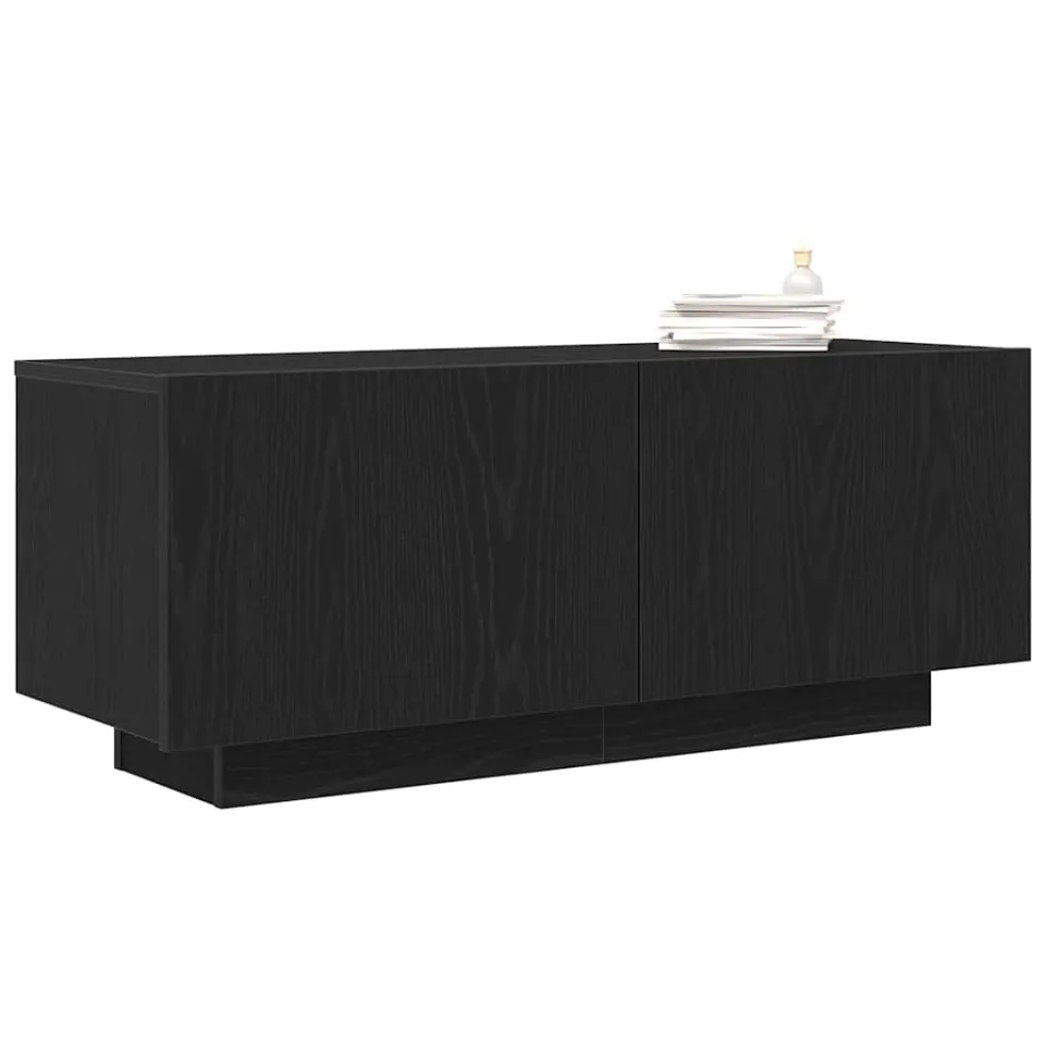 vidaXL TV-kast 100 x 35 x 40 cm Zwart Eiken Bewerkt hout