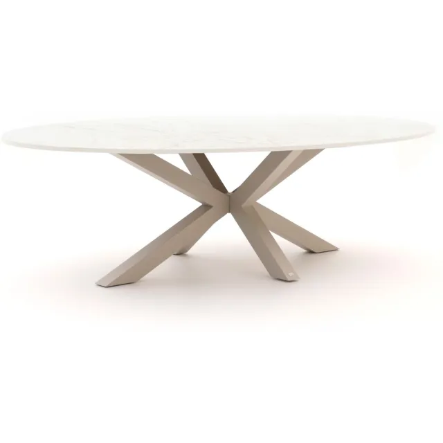 Bellagio tuinmeubelen Bellagio Induno Ellips dining tuintafel 200x110cm Taupe