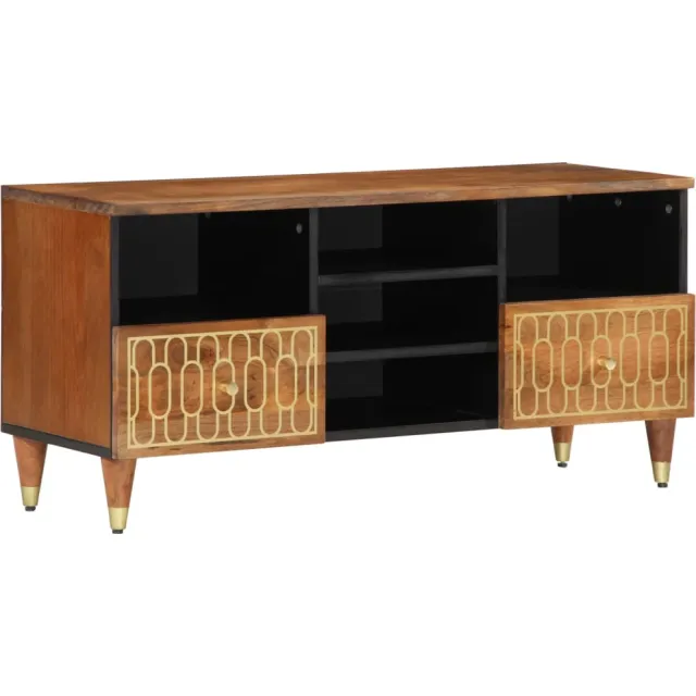 vidaXL Tv-meubel 100x33x46 cm massief mangohout bruin