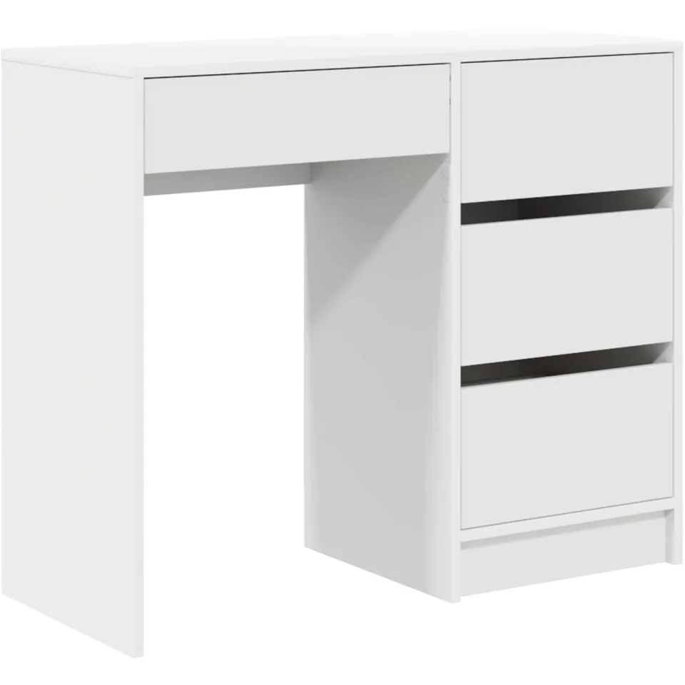 vidaXL Bureau Wit 90 x 37,5 x 75 cm Bewerkt hout, foto 3