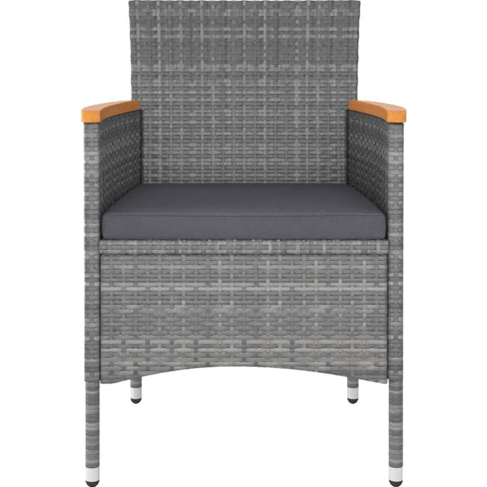 vidaXL 5-delige Loungeset poly rattan grijs, foto 4