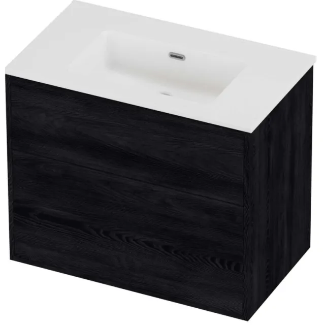 Proline Tribute Badmeubelset Porselein Elegant 2 Laden 80x46x67 cm Mat White Black Oak Eiken