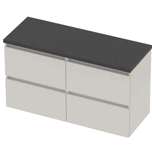 Basic-Line Deck 46 Badmeubelset Greeploos 120x46x66 cm D46bschw2x60 Ice White Blue Stone Grijs