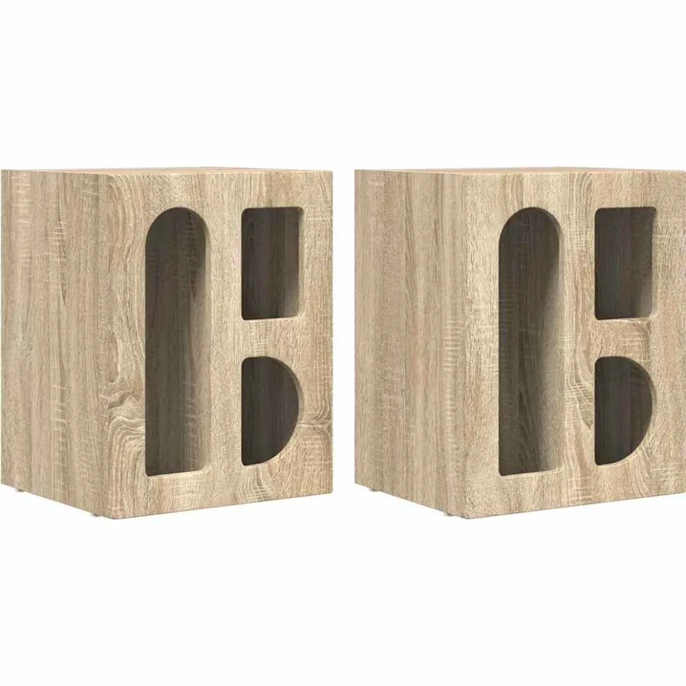 vidaXL Nachtkastje ELST 2 st Sonoma Eiken 40 x 35 x 50 cm Bewerkt hout, foto 3