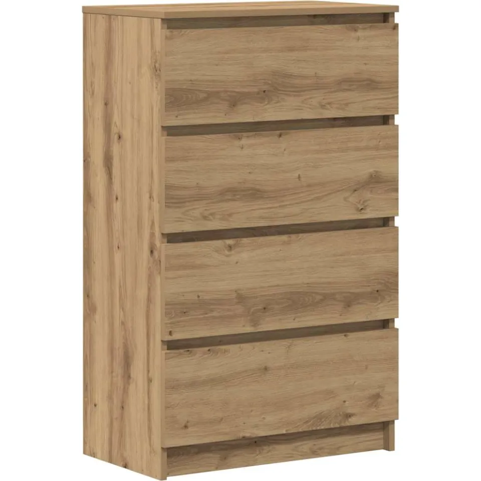 vidaXL Dressoir 60x35x98,5 cm bewerkt hout artisanaal eikenkleur Bruin