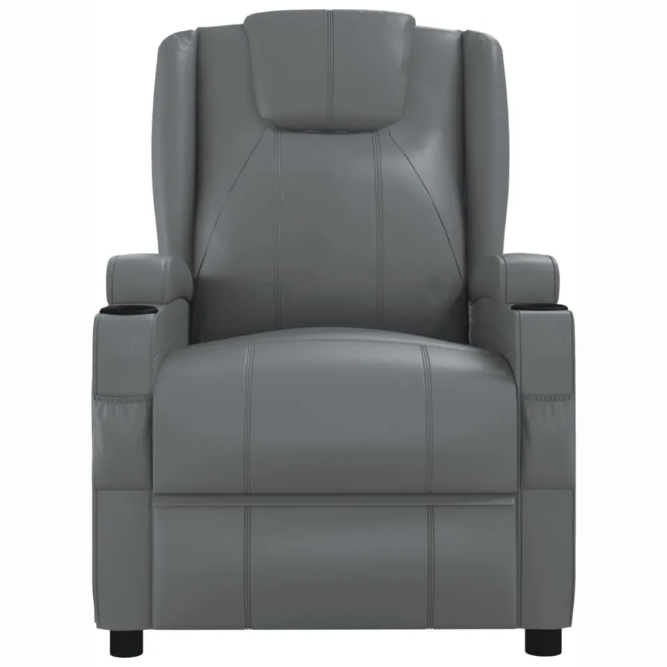 vidaXL Massagestoel kunstleer antracietkleurig Anthraciet