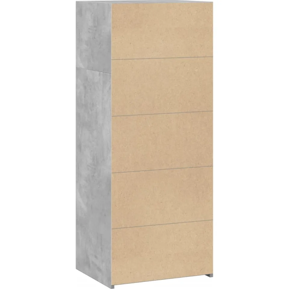 vidaXL Hoge kast 50x41x124 cm bewerkt hout betongrijs grijs, foto 4