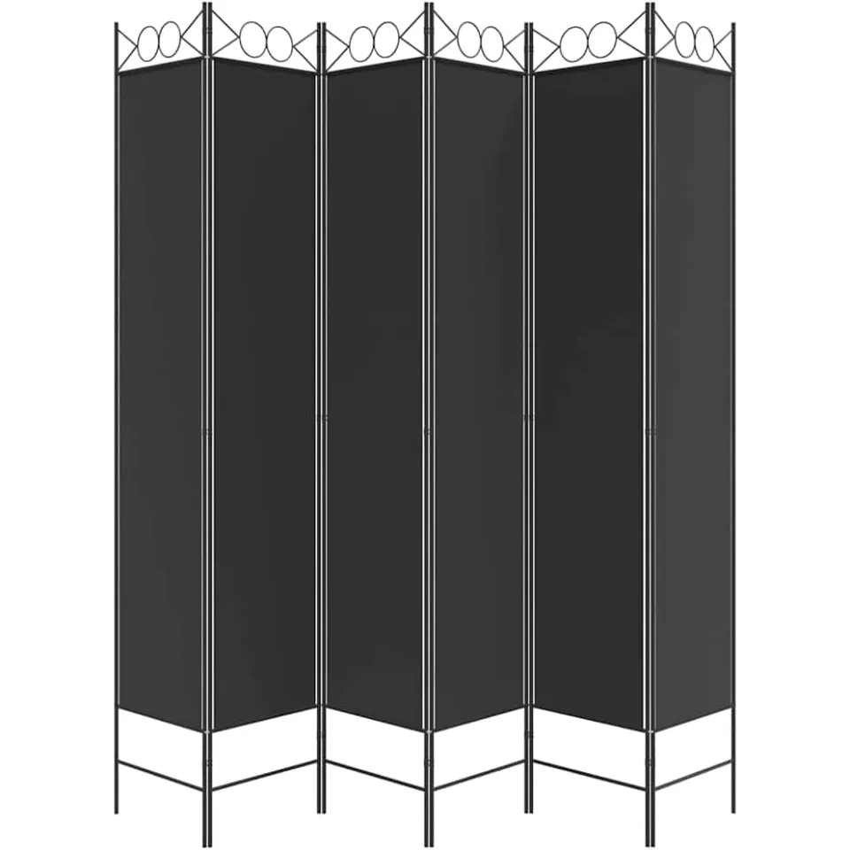 vidaXL Kamerscherm met 6 panelen 240x220 cm stof zwart, foto 5