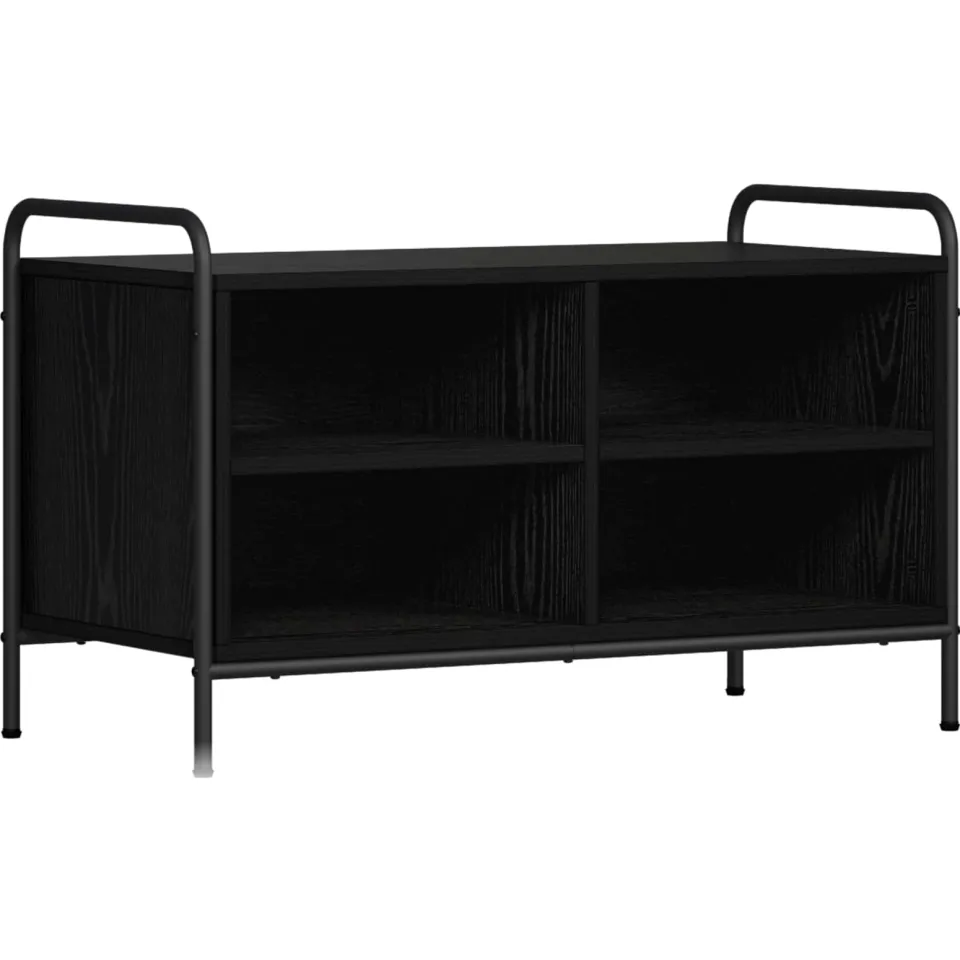 vidaXL Tv-meubel 140 x 39,5 x 50 cm Zwart eiken Bewerkt hout, foto 3