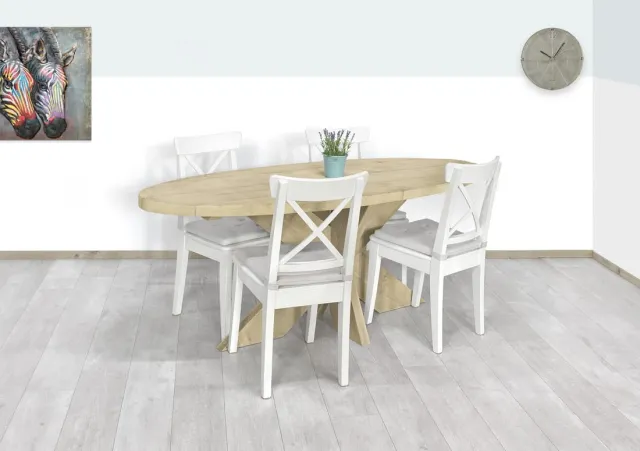 NordXL Steigerhouten tafel Muncy met ovaal blad