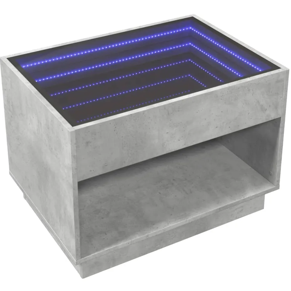 vidaXL Salontafel met Infinity LED 70x50x50 cm betongrijs grijs, foto 4