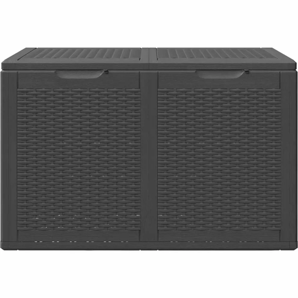 vidaXL Tuinbox 180 L PP rattan zwart, foto 4