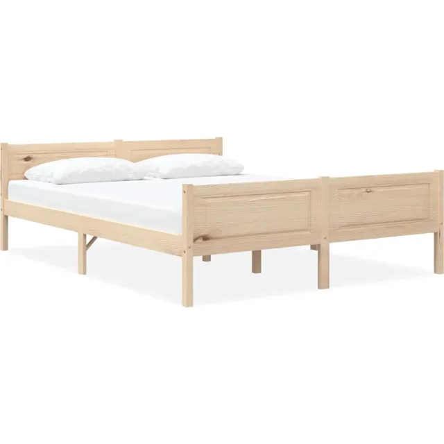 vidaXL Bedframe massief grenenhout 120x200 cm Bruin