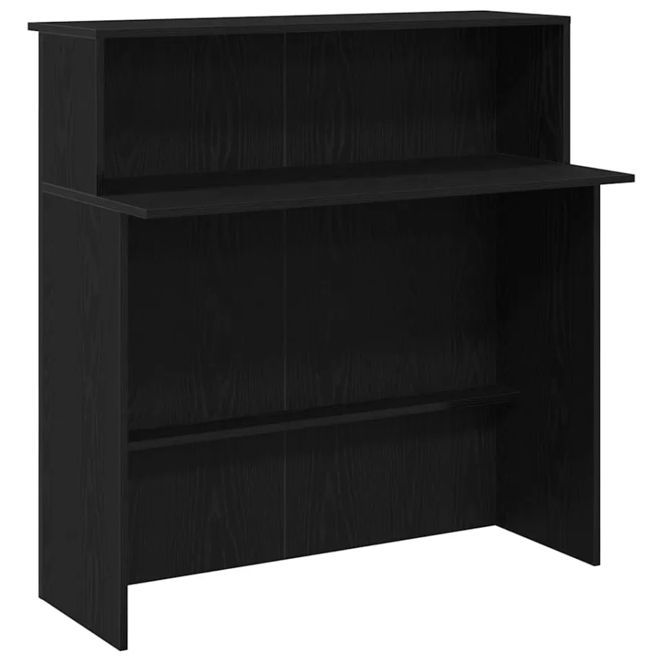vidaXL Receptiebalie 100x50x103,5 cm bewerkt hout zwart, foto 3