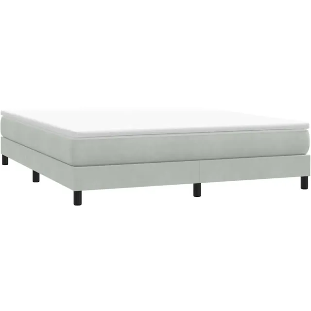 vidaXL Boxspring zonder matras fluweel lichtgrijs 180x210 cm