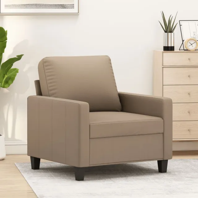 vidaXL Fauteuil 60 cm kunstleer cappuccinokleurig Bruin
