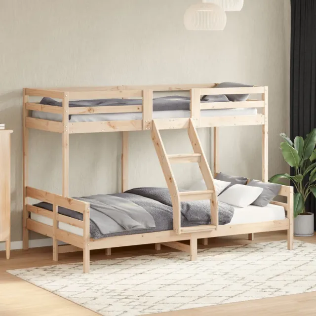 vidaXL Stapelbed massief grenenhout 80x200/120x200 cm Bruin