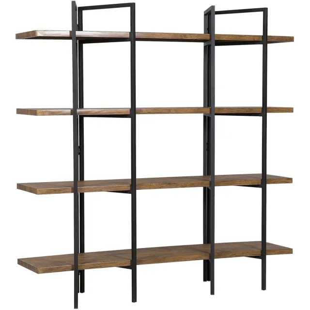 Beliani COMPTON - Boekenkast - Donkerbruin - MDF