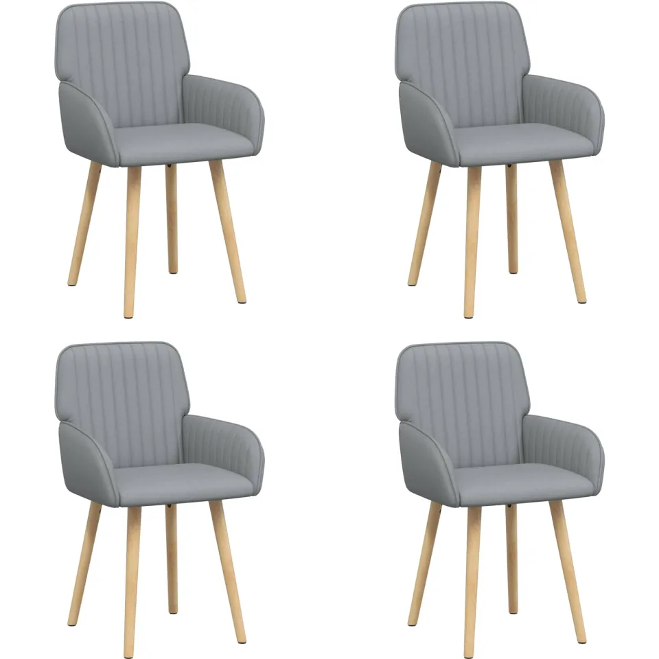 vidaXL Eettafelstoelen 4 st Stof Lichtgrijs 56,5 x 50 x 87,5 cm, foto 3