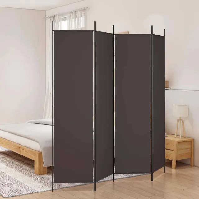 vidaXL Kamerscherm met 4 panelen 200x200 cm stof bruin, foto 2