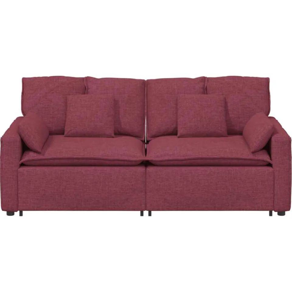 vidaXL Modulaire bank met kussens wijnrood, foto 4