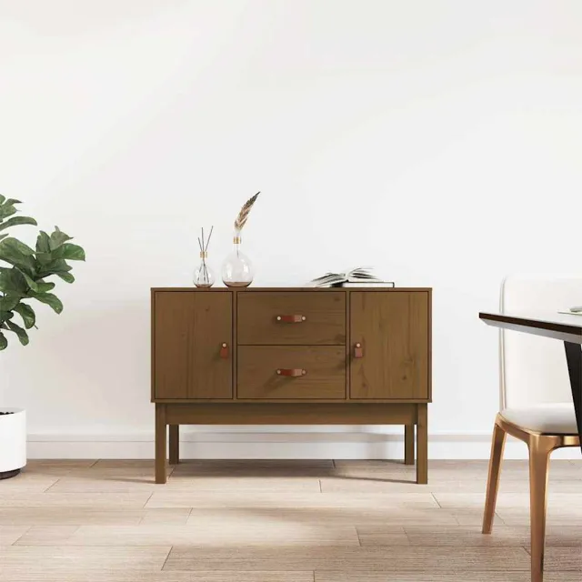 vidaXL Dressoir 110x40x78 cm massief grenenhout honingbruin bruin, foto 2