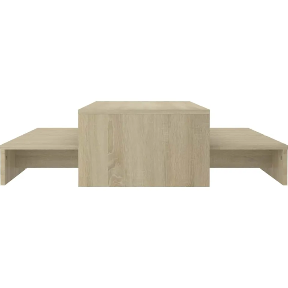 vidaXL Salontafelset 100x100x26,5 cm bewerkt hout sonoma eikenkleurig, foto 3