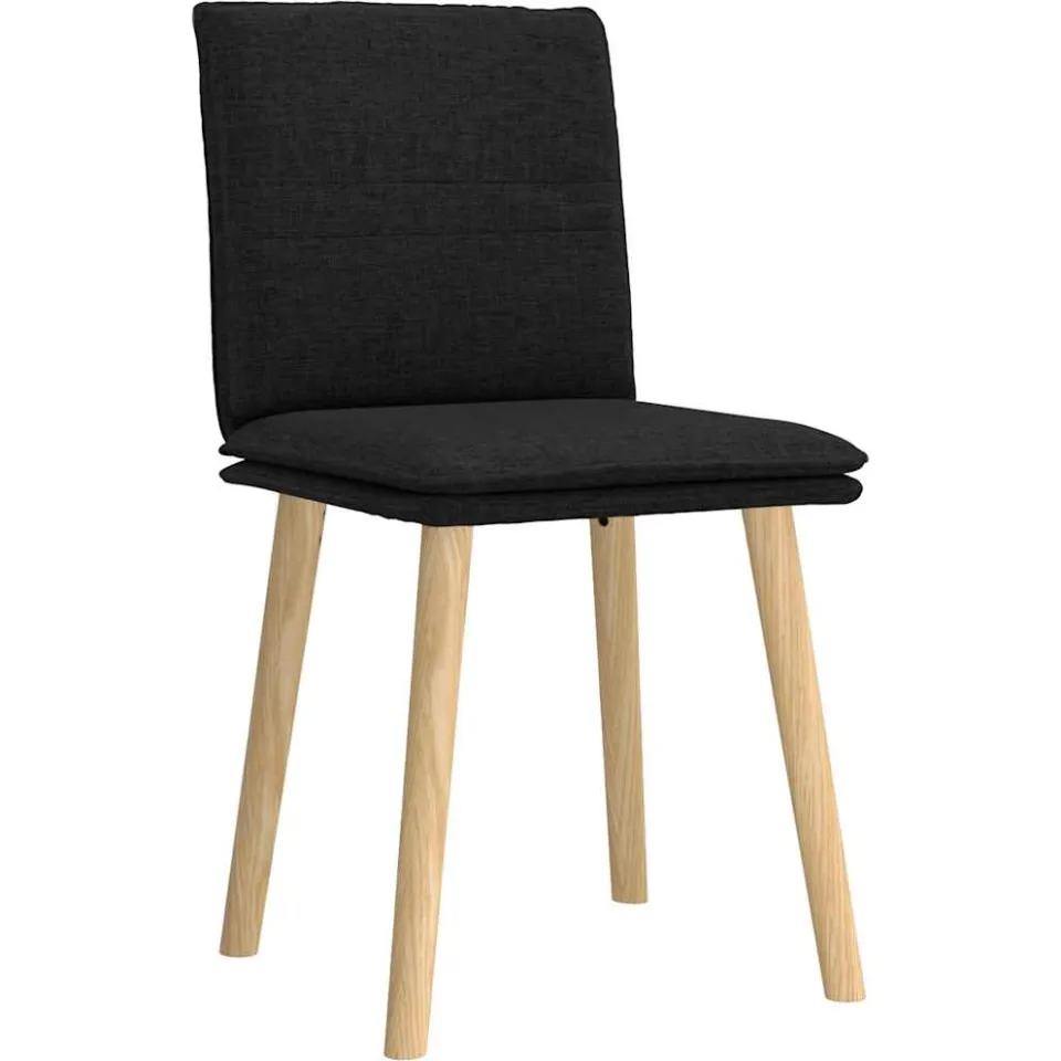 vidaXL Eetkamerstoelen 2 st stof zwart