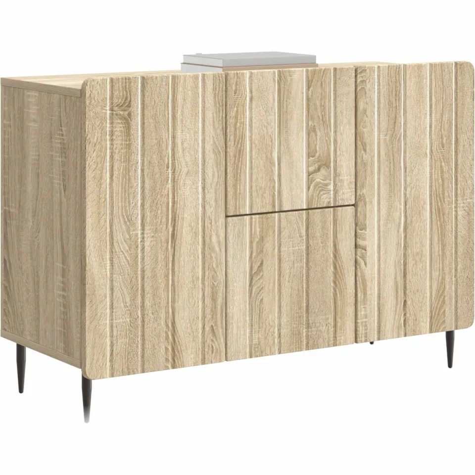 vidaXL Dressoir met lade Sonoma Eiken 89 x 34,5 x 62 cm Bewerkt hout Bruin