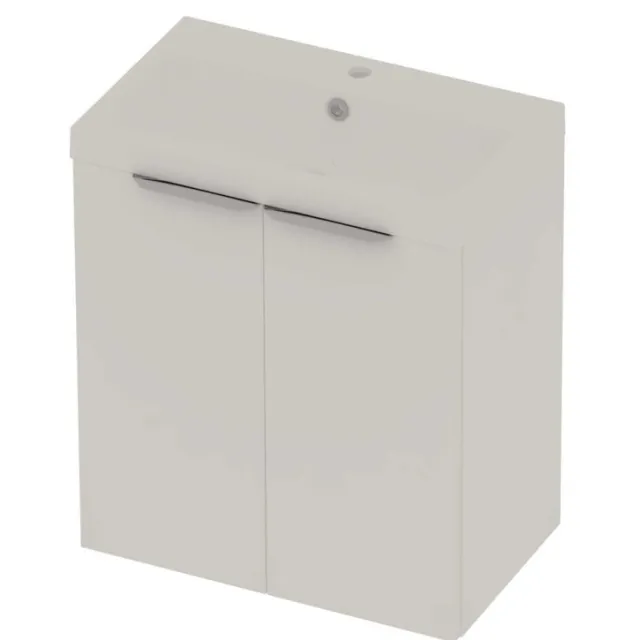 Basic-Line Pretty 36 Badmeubelset Polystone 1 Kraangat Voor Grepen 60x36x70 cm Mat White Mat Wit