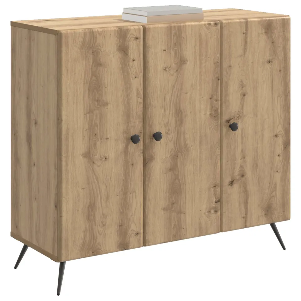 vidaXL Dressoir Artisanaal eiken 89 x 34,5 x 80 cm Bewerkt hout Bruin
