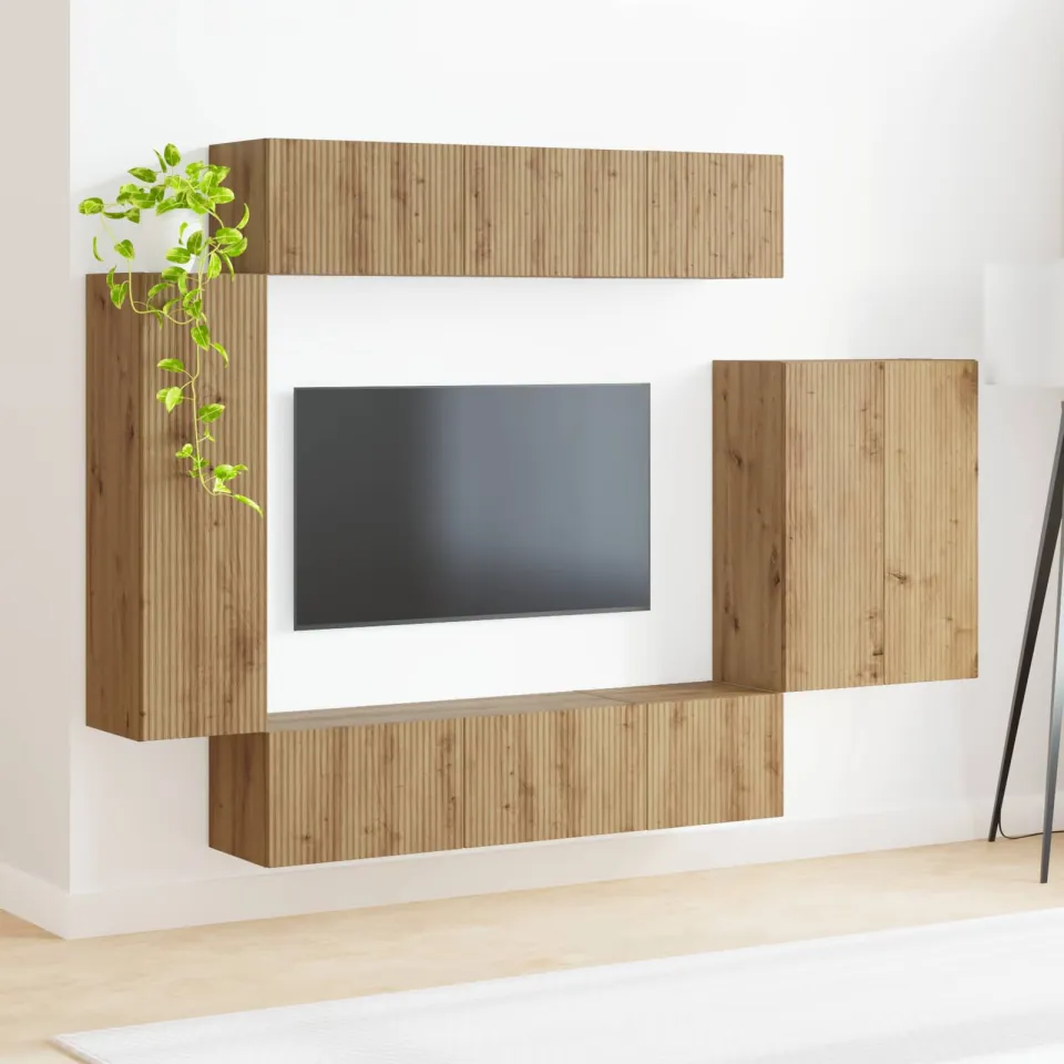 vidaXL TV Wandkast Set 6 st 98 x 31 x 29,5 cm Artisan Eiken, foto 3