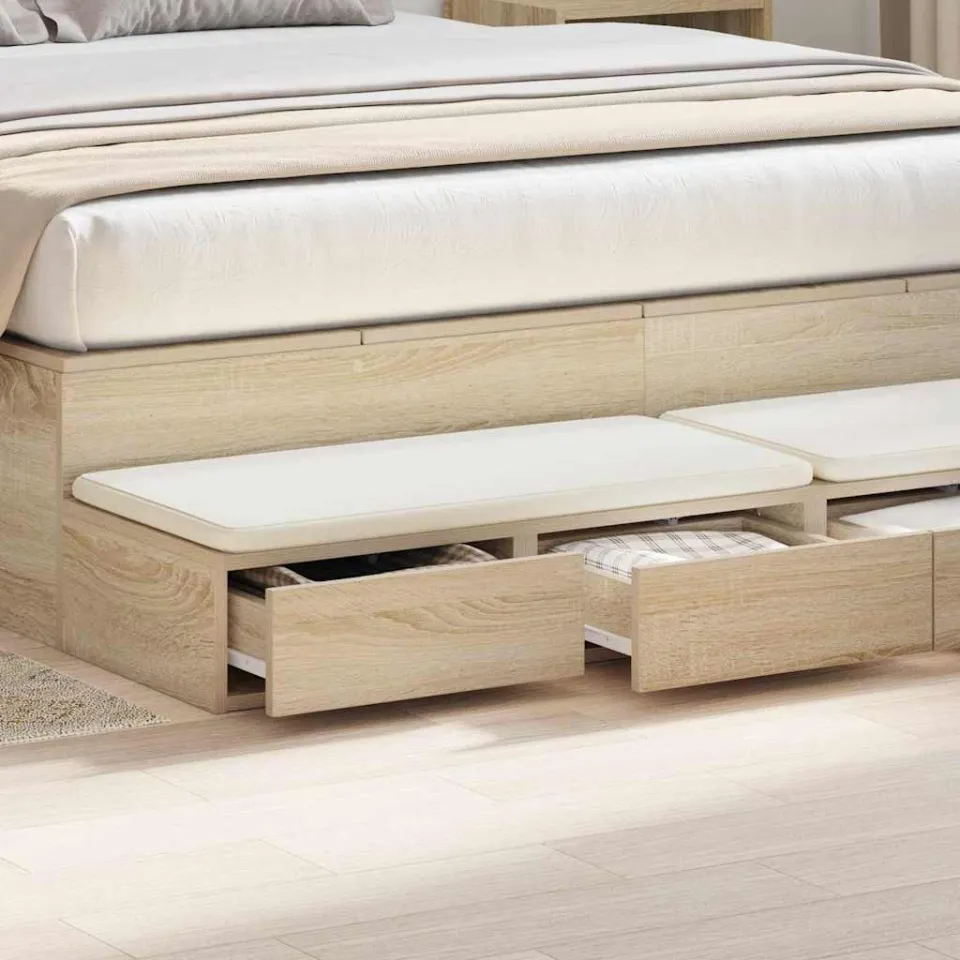 vidaXL Bedlades Sonoma Eiken 150 x 36,5 x 16,5 cm Bewerkt hout, foto 3